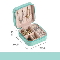 Portable Mini Jewelry Storage Box – Travel Leather Organizer for Earrings, Rings & Necklaces (4 Colors)