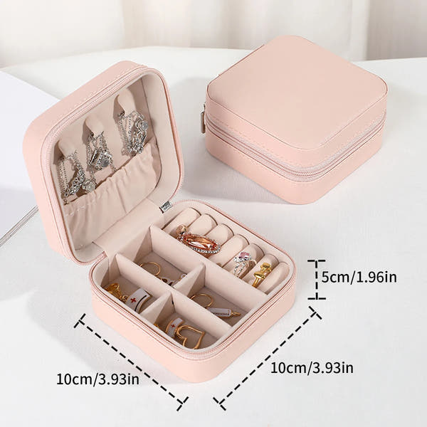 PU Leather Jewelry Mini Storage Box – Travel & Home Organizer for Rings, Earrings, Bracelets & Necklaces