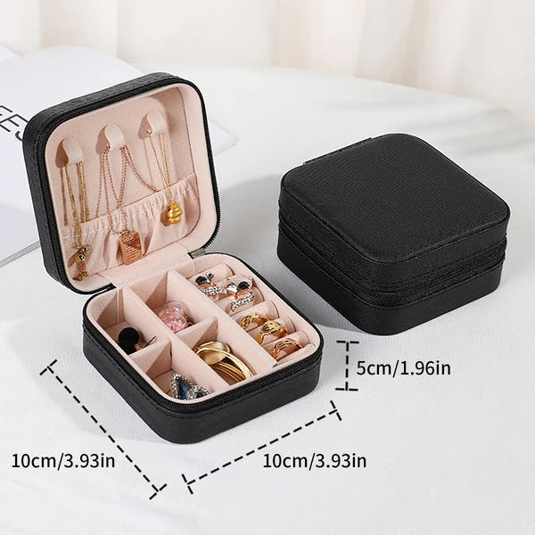 PU Leather Jewelry Mini Storage Box – Travel & Home Organizer for Rings, Earrings, Bracelets & Necklaces