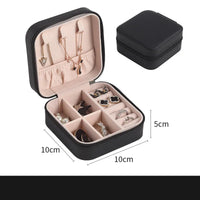 Portable Mini Jewelry Storage Box – Travel Organizer Case for Earrings, Necklaces & Rings | Leather Jewelry Organizer Display (White, Black, Green, Black-Green, Pink)