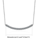Moissanite Pendant Necklace VVS1 Bar Design Sterling Silver