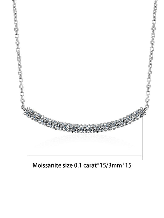 Moissanite Pendant Necklace – VVS1 Diamond Bar Design in 925 Sterling Silver
