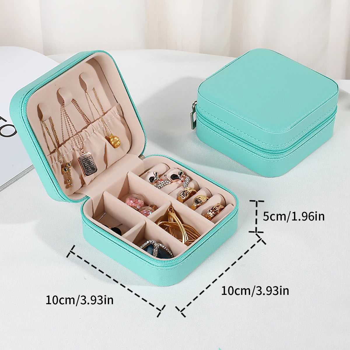 PU Leather Jewelry Mini Storage Box – Travel & Home Organizer for Rings, Earrings, Bracelets & Necklaces