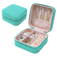 Compact Square Mini Jewelry Box Ring and Earring Organizer