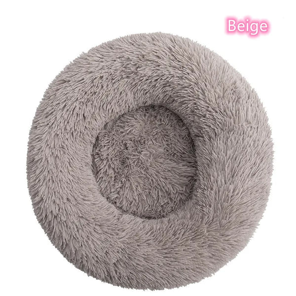 Super Soft Plush Donut Cat Bed Washable Calming Pet Bed