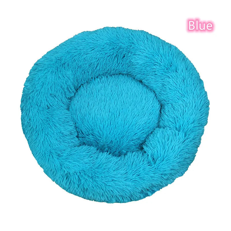 Super Soft Plush Donut Cat Bed Washable Calming Pet Bed