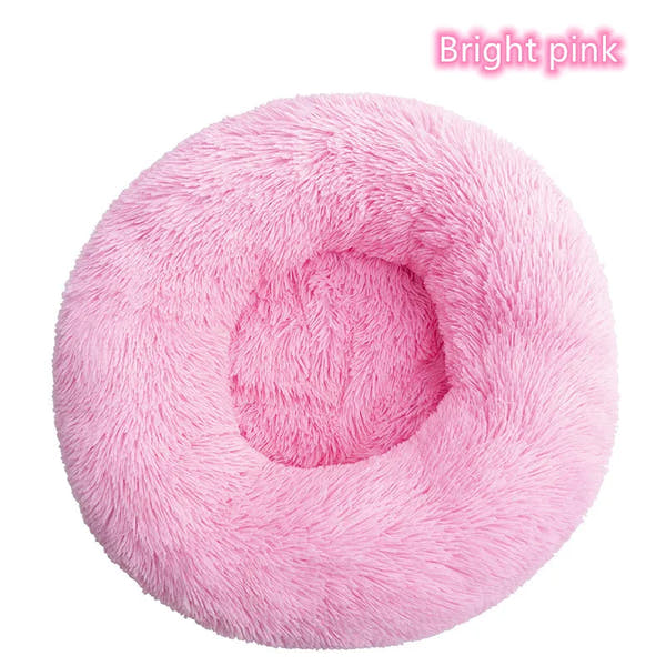 Super Soft Plush Donut Cat Bed Washable Calming Pet Bed