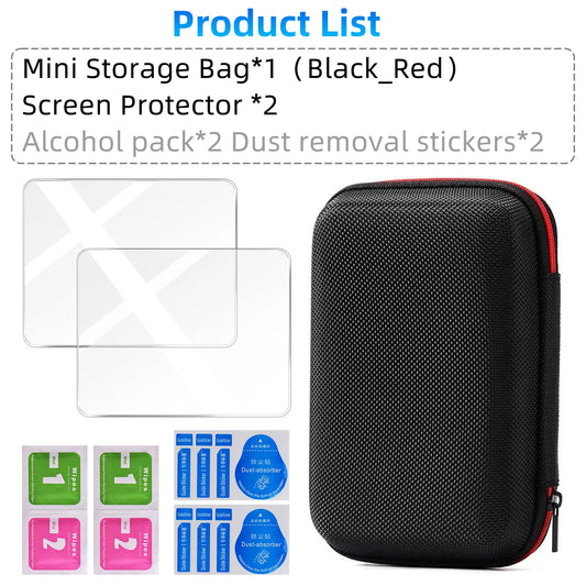 Tempered Glass + EVA Storage Case Set for R36S/R35S | Console Screen Protector & Carry Bag Accessories Kit