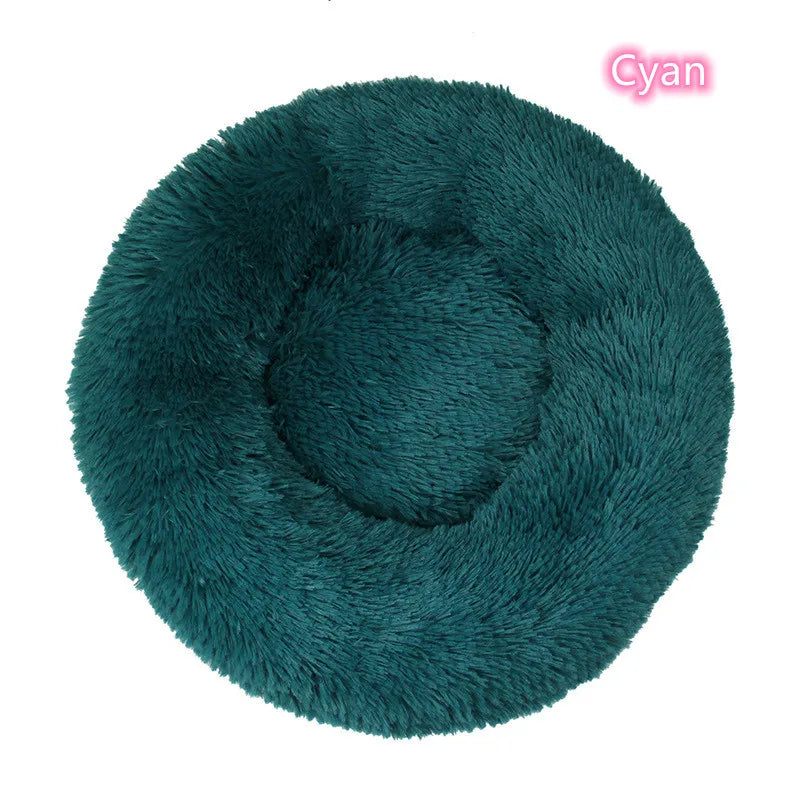 Super Soft Plush Donut Cat Bed Washable Calming Pet Bed