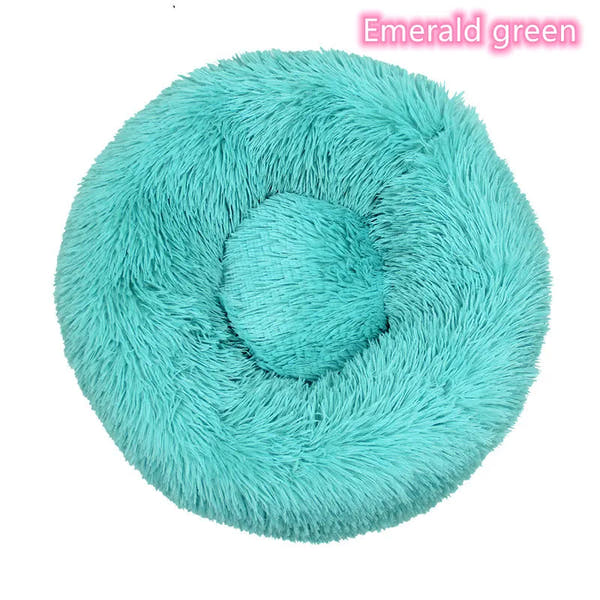 Super Soft Plush Donut Cat Bed Washable Calming Pet Bed