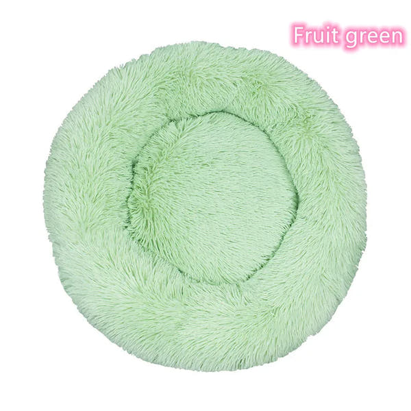 Super Soft Plush Donut Cat Bed Washable Calming Pet Bed
