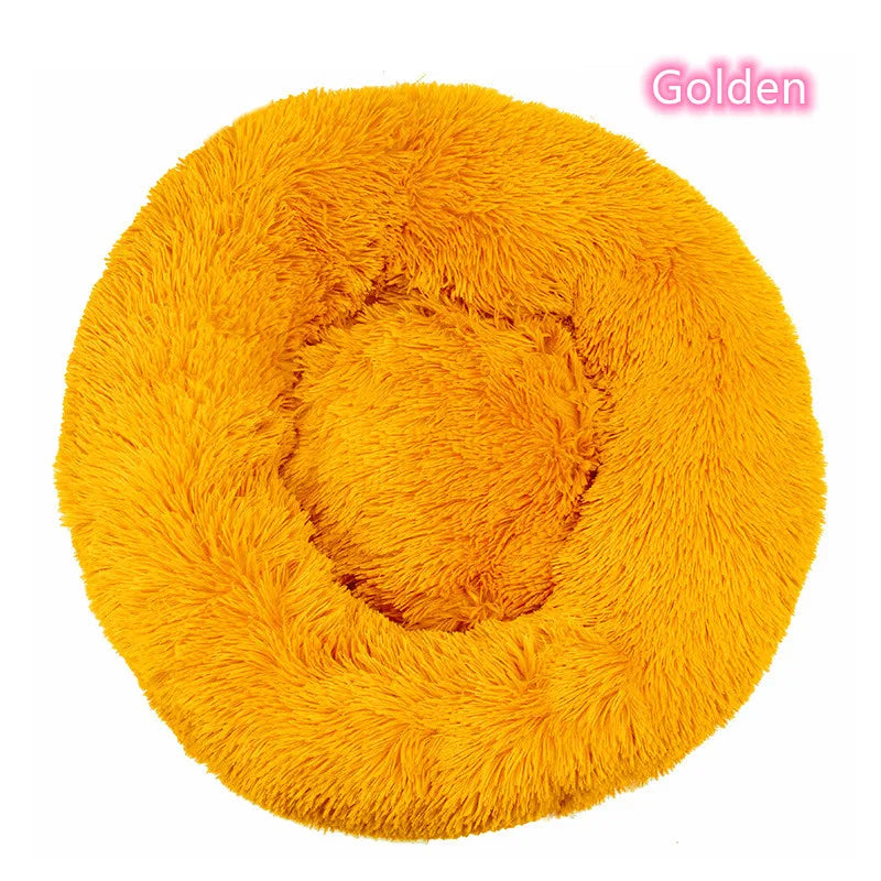 Super Soft Plush Donut Cat Bed Washable Calming Pet Bed