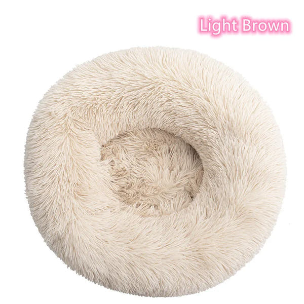 Super Soft Plush Donut Cat Bed Washable Calming Pet Bed
