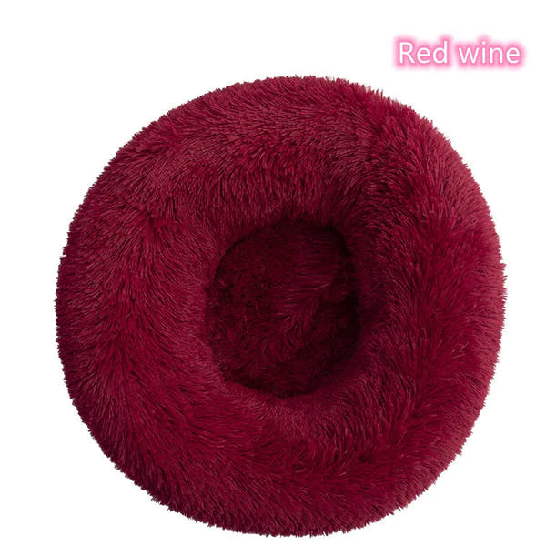 Super Soft Plush Donut Cat Bed Washable Calming Pet Bed